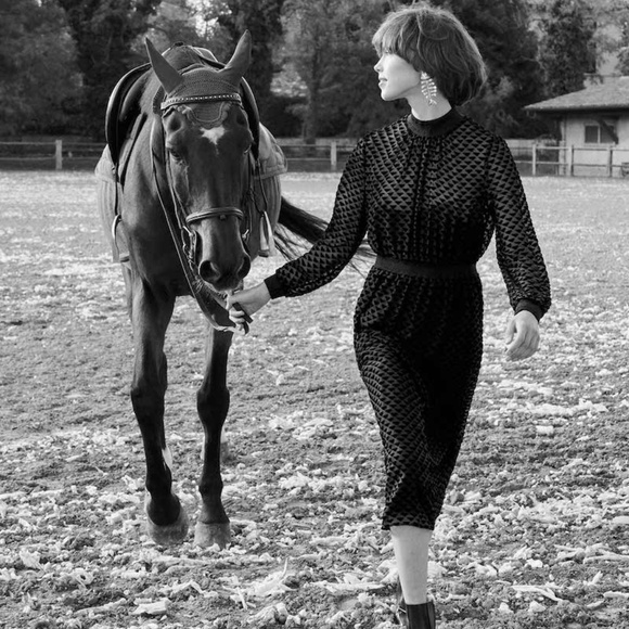 Tory Burch velvet devore midi dress black - Picture 5 of 9